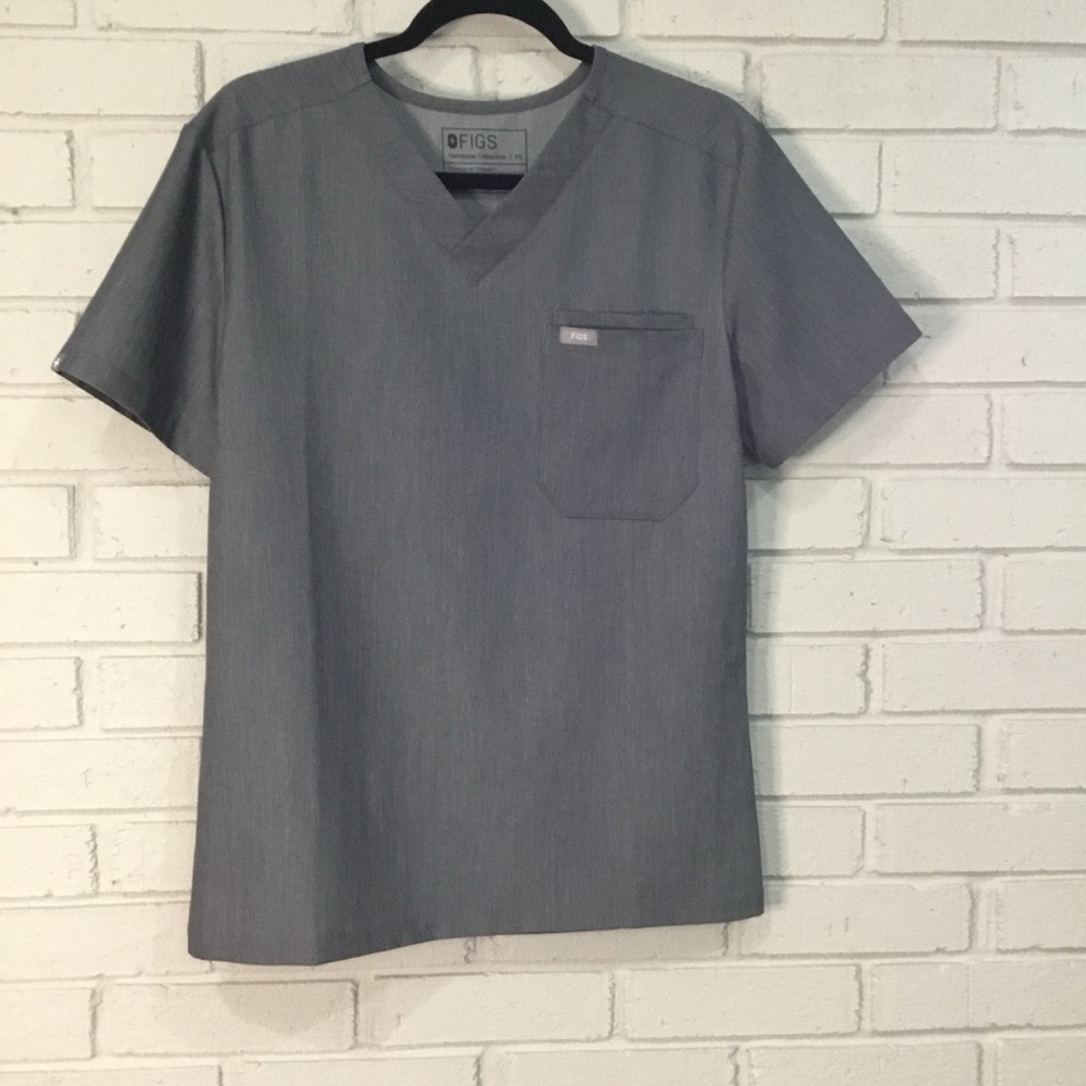 Figs Women’s Charcoal Short Sleeve V-Neck Tee